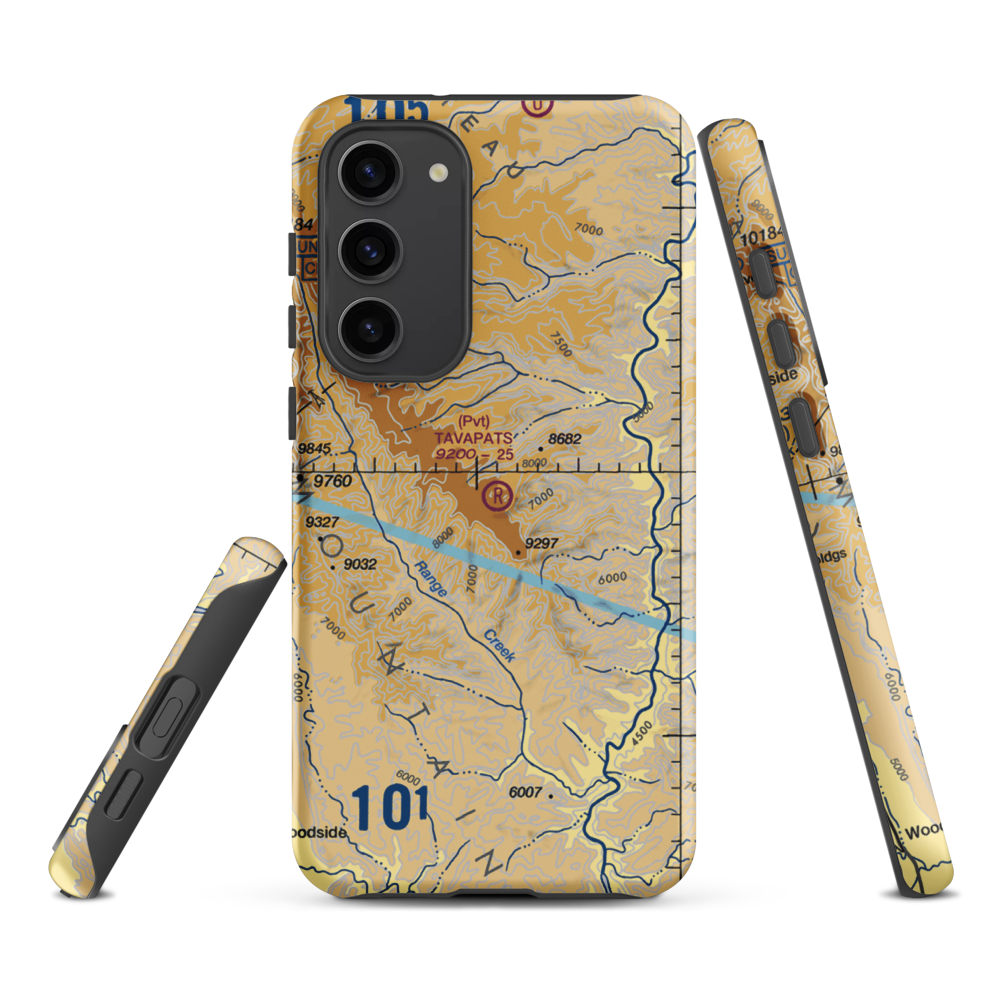 Tavapats Ranch Airport (UT09) VFR Sectional Samsung Phone Case Samsung Galaxy S23 Plus model shown