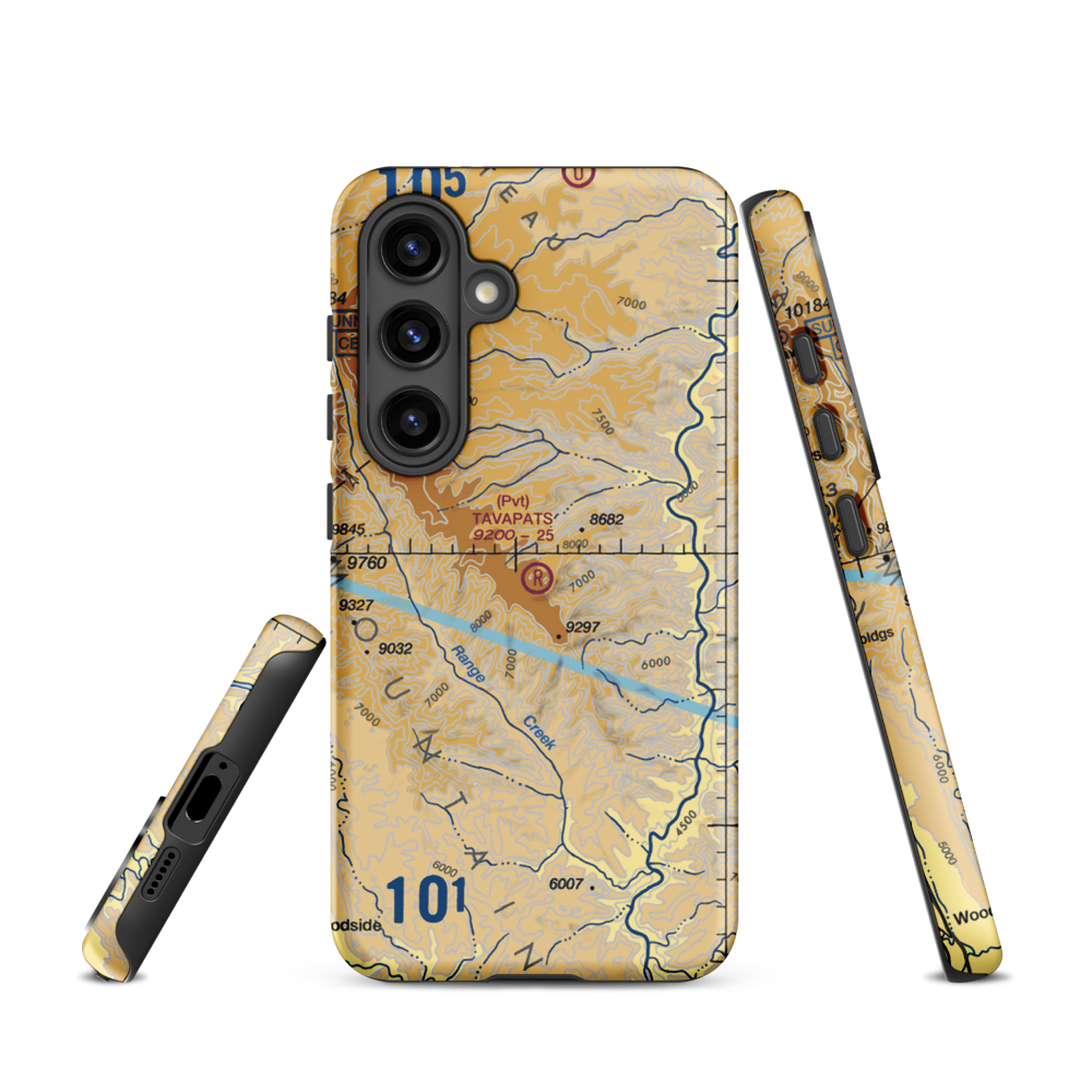 Tavapats Ranch Airport (UT09) VFR Sectional Samsung Phone Case Samsung Galaxy S24 model shown