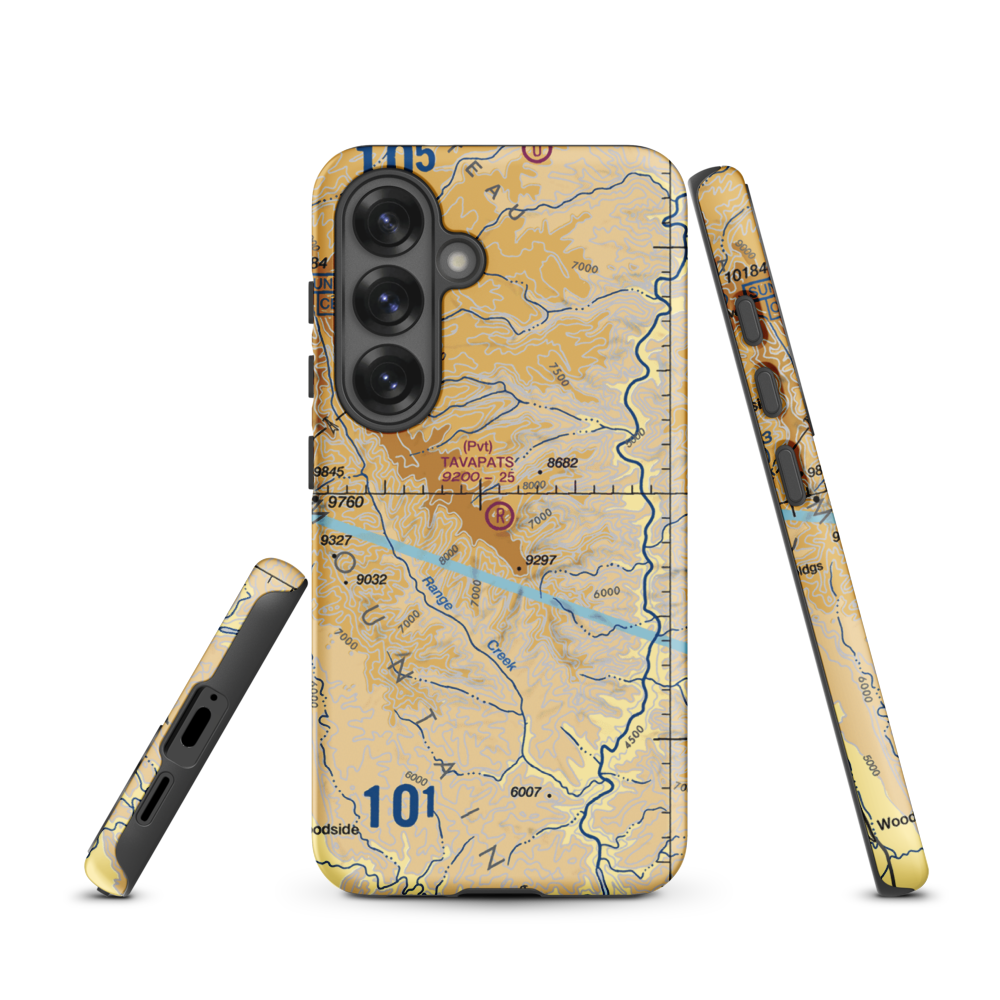 Tavapats Ranch Airport (UT09) VFR Sectional Samsung Phone Case Samsung Galaxy S25 model shown
