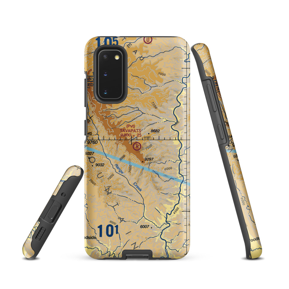 Tavapats Ranch Airport (UT09) VFR Sectional Samsung Phone Case Samsung Galaxy S20 model shown