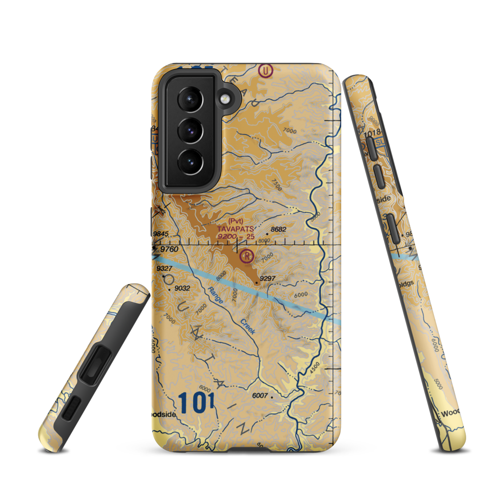 Tavapats Ranch Airport (UT09) VFR Sectional Samsung Phone Case Samsung Galaxy S21 model shown