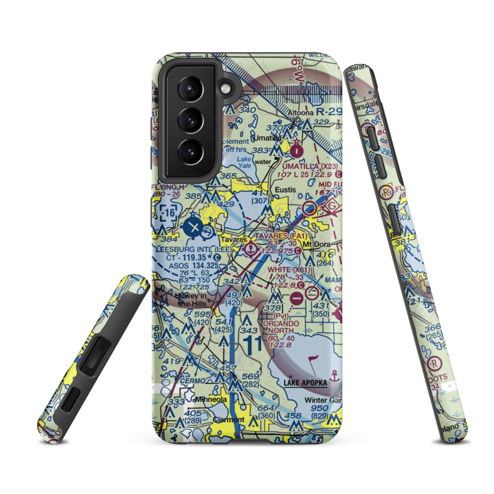 Tavares Seaplane Base (FA1) VFR Sectional Samsung Phone Case Samsung Galaxy S21 FE model shown