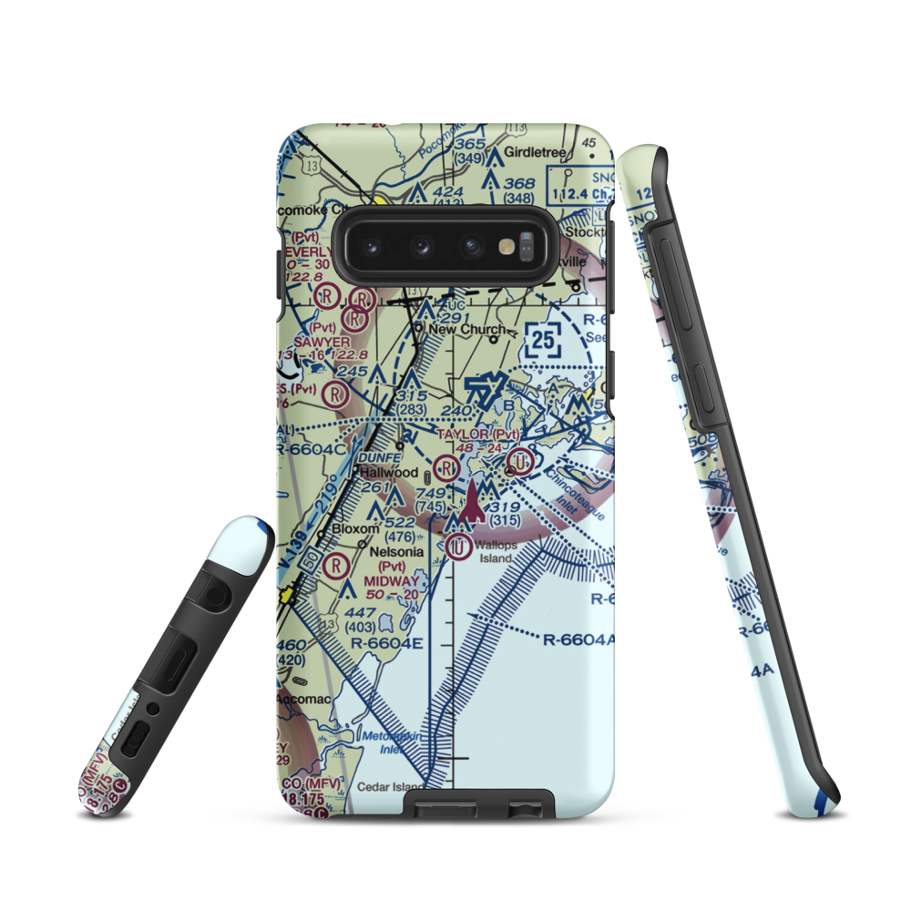 Taylor Airport (4VA6) VFR Sectional Samsung Phone Case Samsung Galaxy S10 model shown