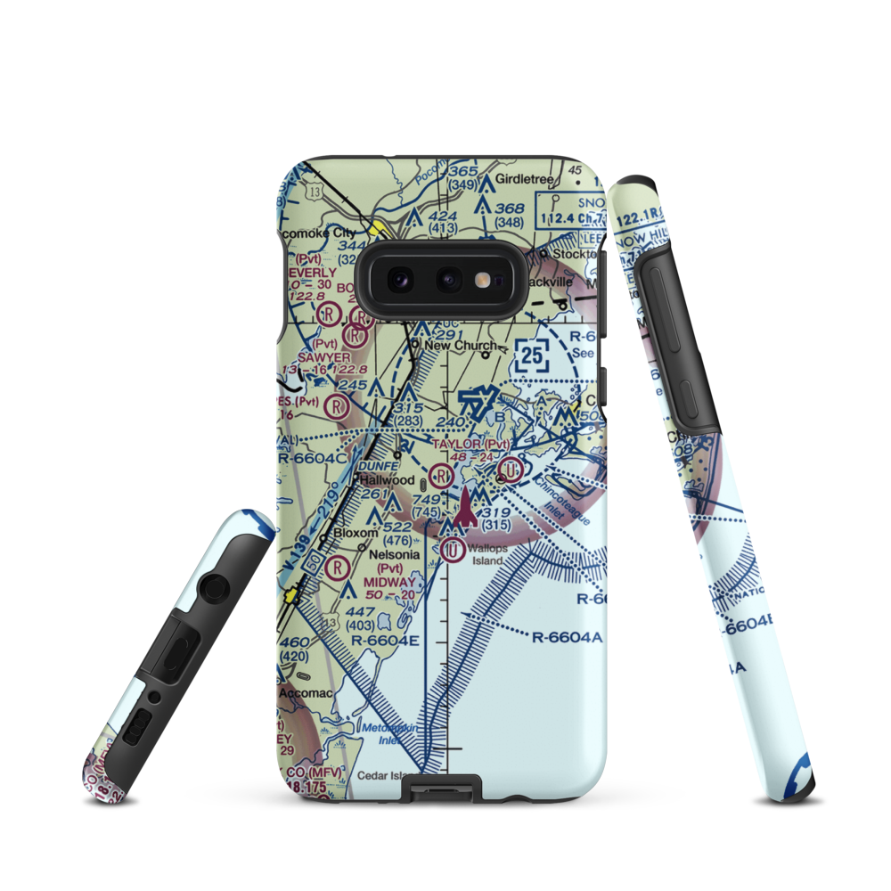 Taylor Airport (4VA6) VFR Sectional Samsung Phone Case Samsung Galaxy S10e model shown
