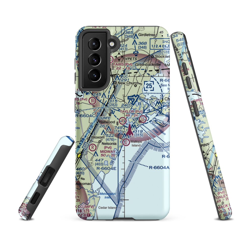Taylor Airport (4VA6) VFR Sectional Samsung Phone Case Samsung Galaxy S21 FE model shown
