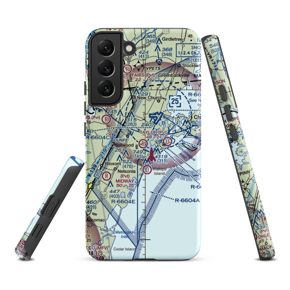Taylor Airport (4VA6) VFR Sectional Samsung Phone Case Samsung Galaxy S22 Plus model shown