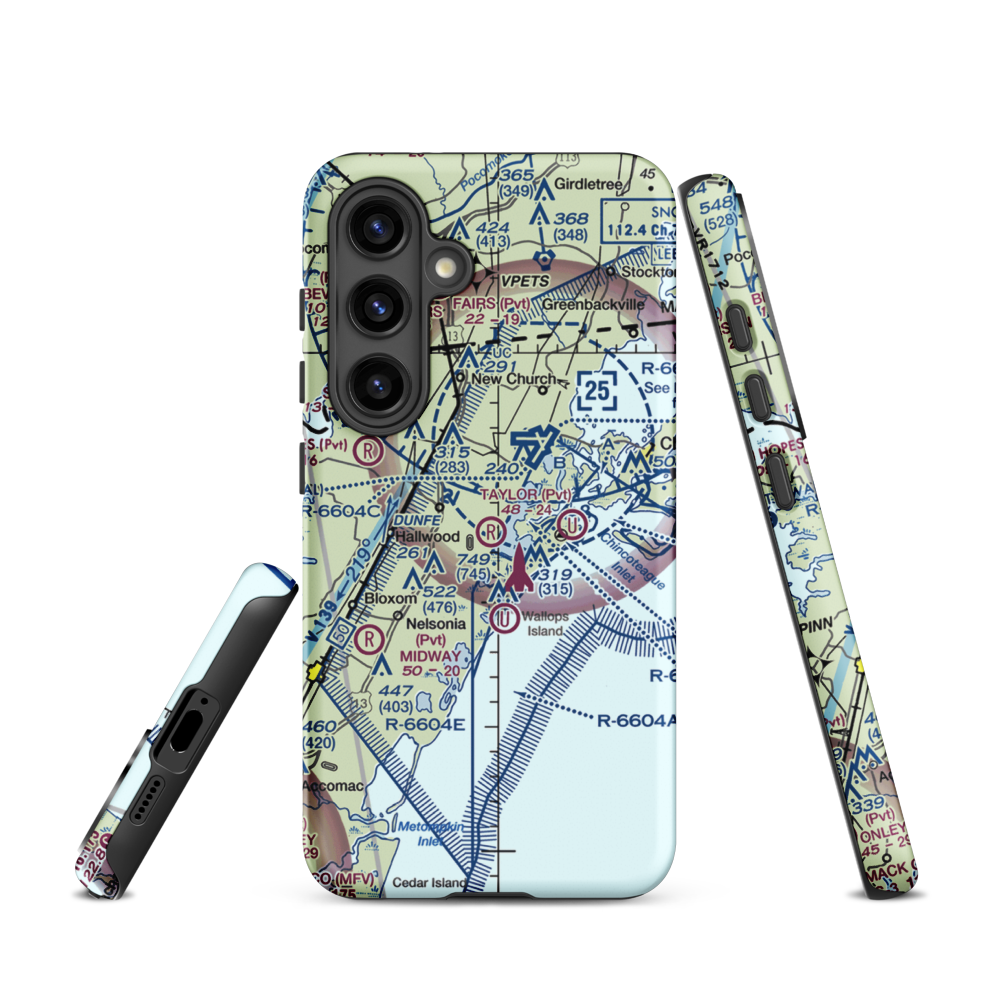 Taylor Airport (4VA6) VFR Sectional Samsung Phone Case Samsung Galaxy S24 model shown