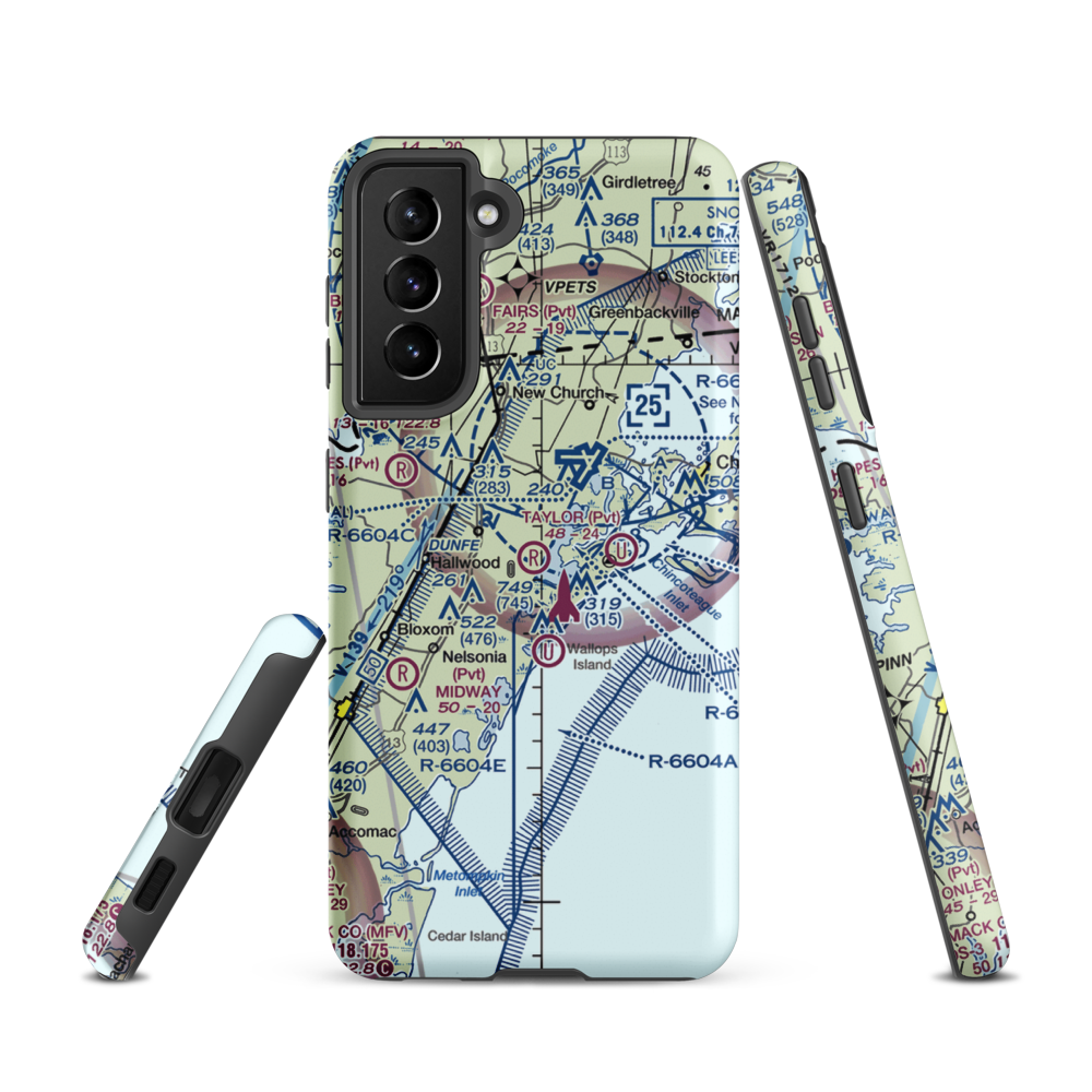 Taylor Airport (4VA6) VFR Sectional Samsung Phone Case Samsung Galaxy S21 model shown