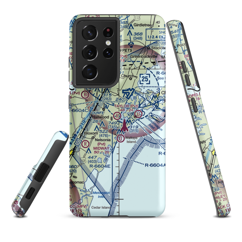 Taylor Airport (4VA6) VFR Sectional Samsung Phone Case Samsung Galaxy S21 Plus model shown