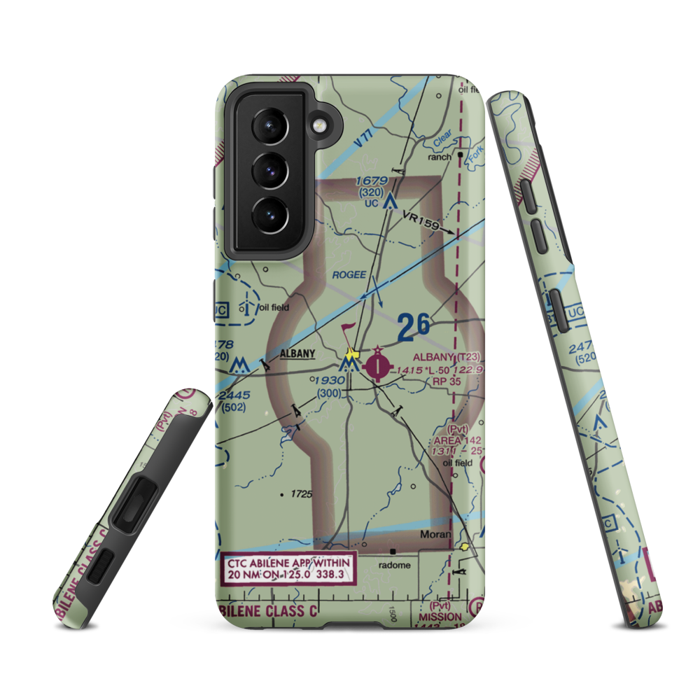Taylor Airport (6F5) VFR Sectional Samsung Phone Case Samsung Galaxy S21 FE model shown