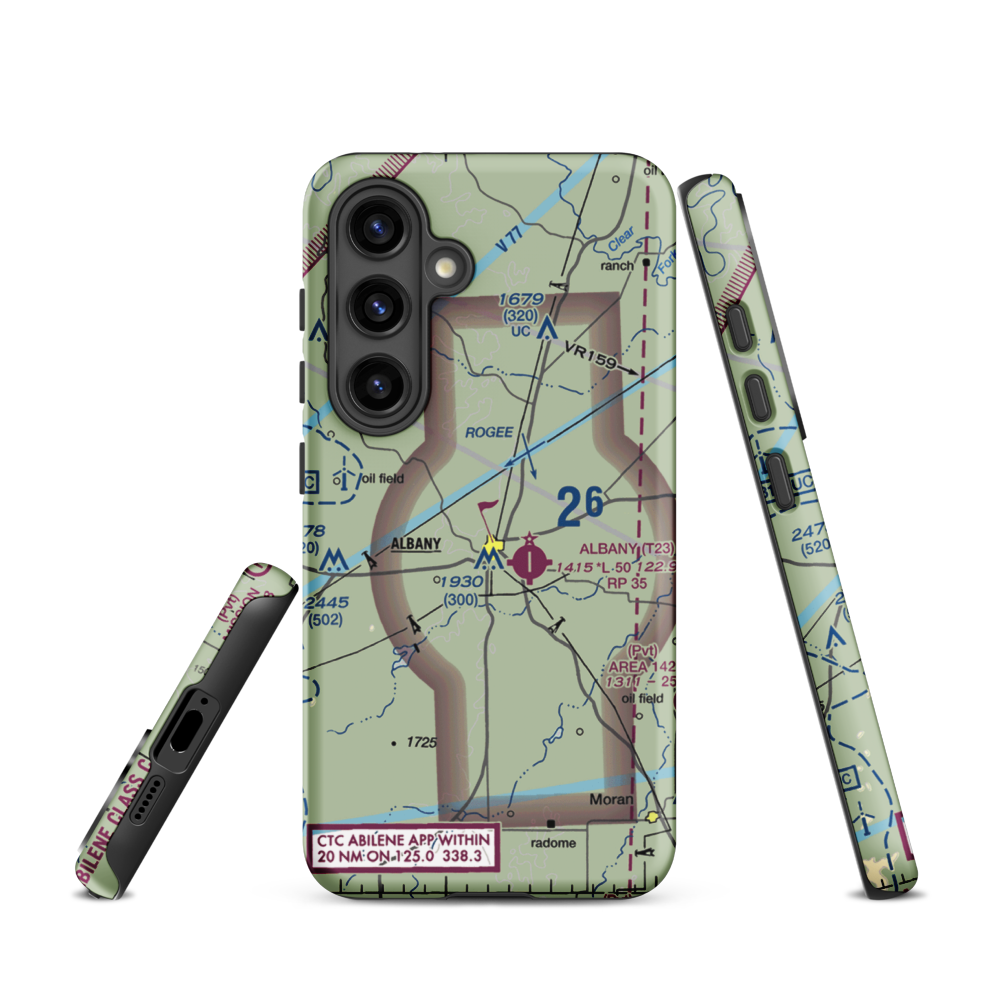 Taylor Airport (6F5) VFR Sectional Samsung Phone Case Samsung Galaxy S24 model shown