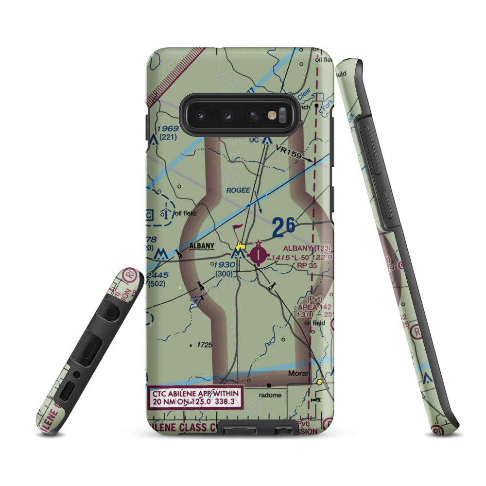 Taylor Airport (6F5) VFR Sectional Samsung Phone Case Samsung Galaxy S10 Plus model shown