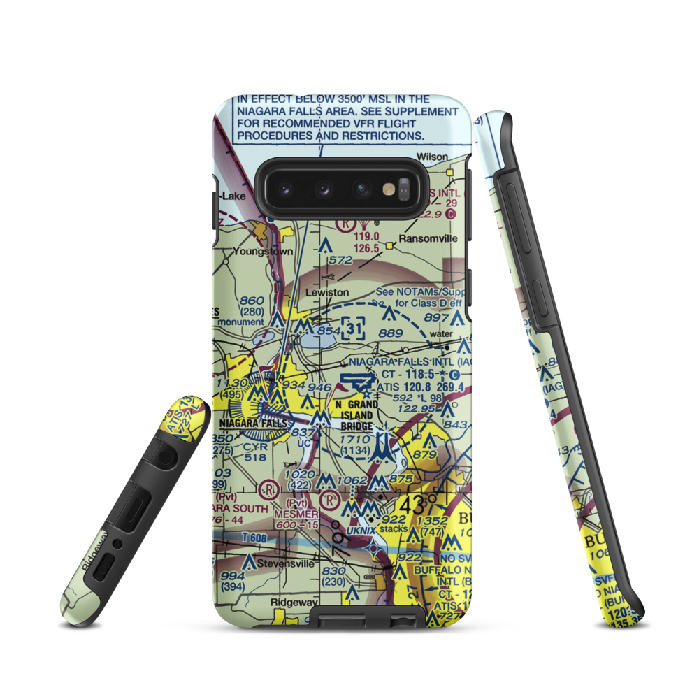 Taylor Johnson Airport (NY24) VFR Sectional Samsung Phone Case Samsung Galaxy S10 model shown