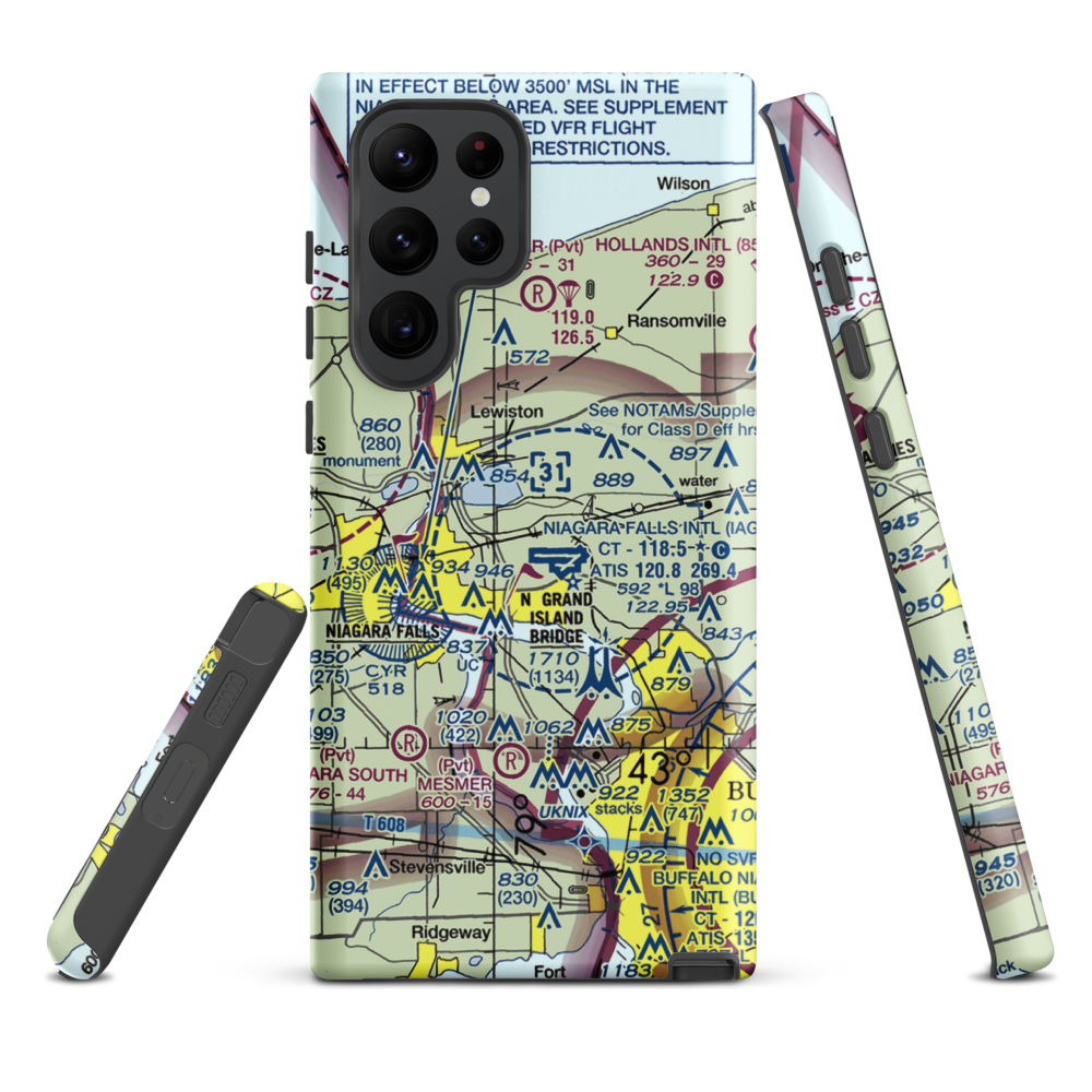 Taylor Johnson Airport (NY24) VFR Sectional Samsung Phone Case Samsung Galaxy S22 Ultra model shown