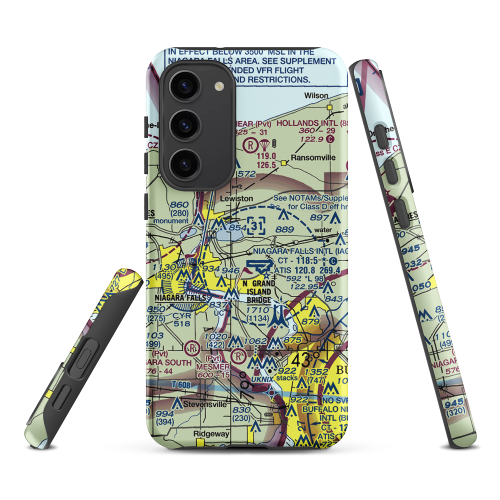 Taylor Johnson Airport (NY24) VFR Sectional Samsung Phone Case Samsung Galaxy S23 Plus model shown