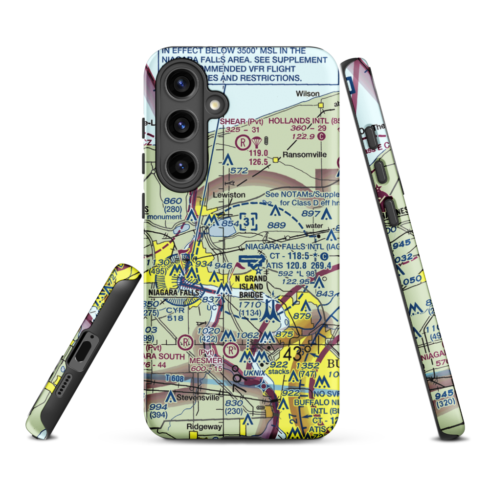 Taylor Johnson Airport (NY24) VFR Sectional Samsung Phone Case Samsung Galaxy S24 Plus model shown