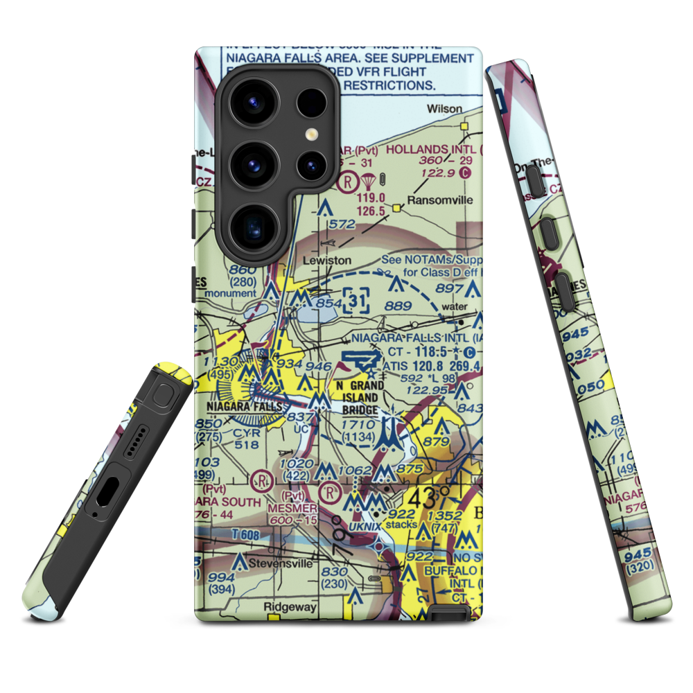 Taylor Johnson Airport (NY24) VFR Sectional Samsung Phone Case Samsung Galaxy S24 Ultra model shown