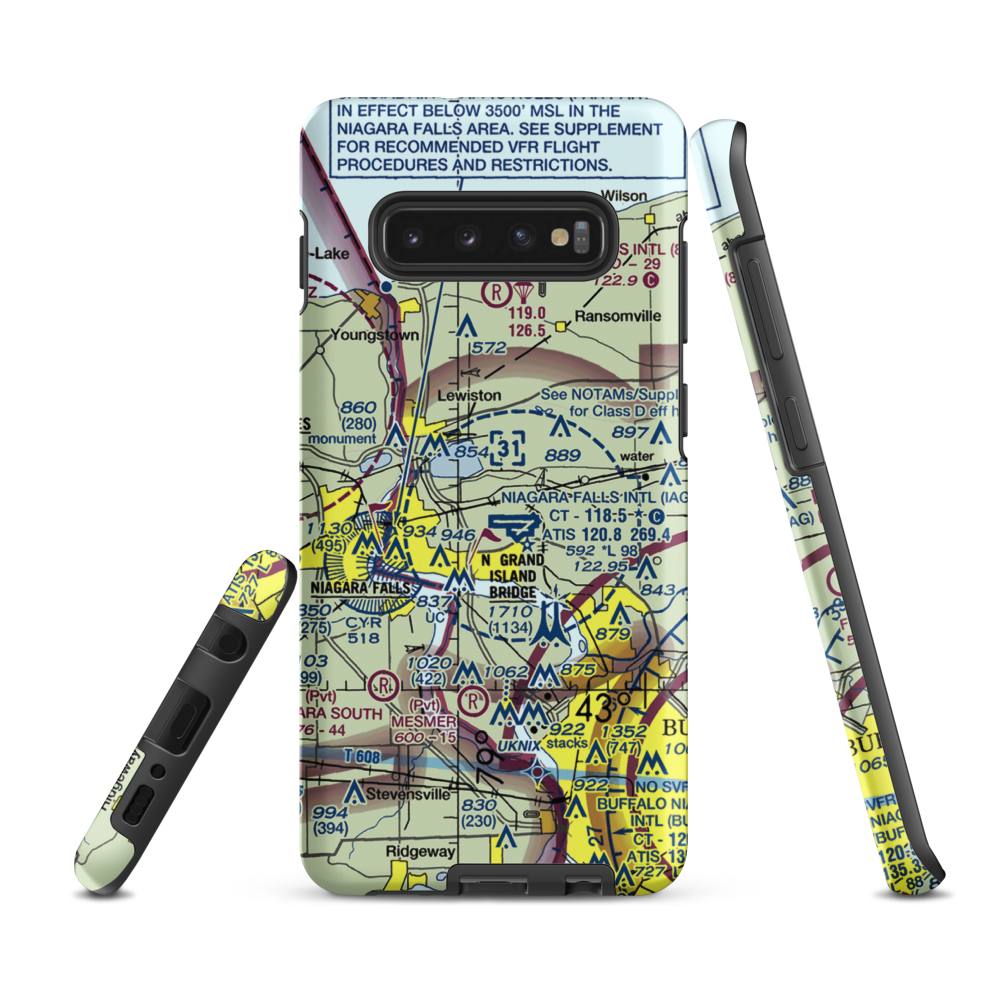 Taylor Johnson Airport (NY24) VFR Sectional Samsung Phone Case Samsung Galaxy S10 Plus model shown