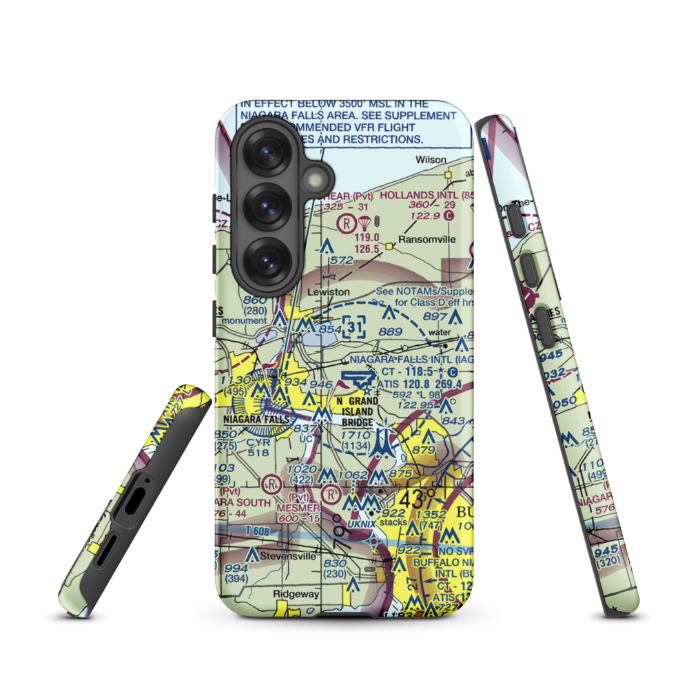 Taylor Johnson Airport (NY24) VFR Sectional Samsung Phone Case Samsung Galaxy S25 model shown