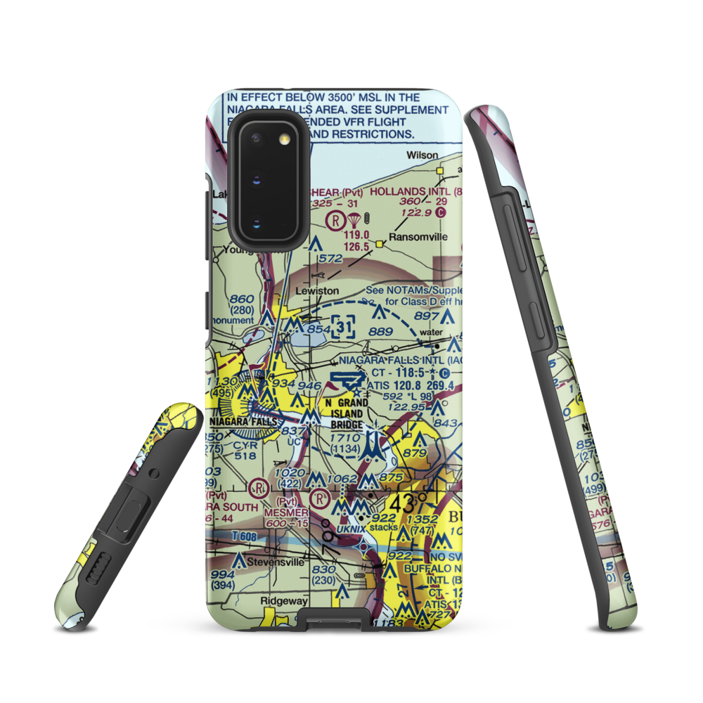 Taylor Johnson Airport (NY24) VFR Sectional Samsung Phone Case Samsung Galaxy S20 model shown