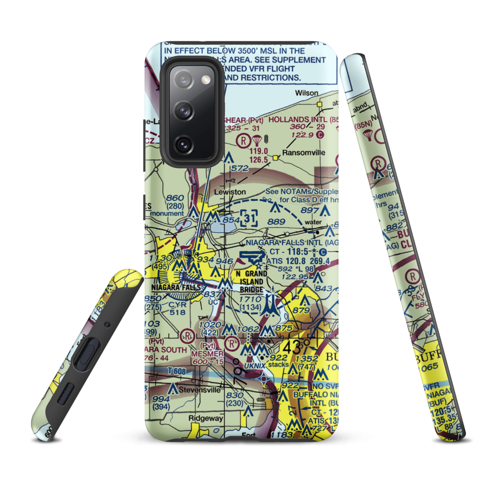 Taylor Johnson Airport (NY24) VFR Sectional Samsung Phone Case Samsung Galaxy S20 FE model shown