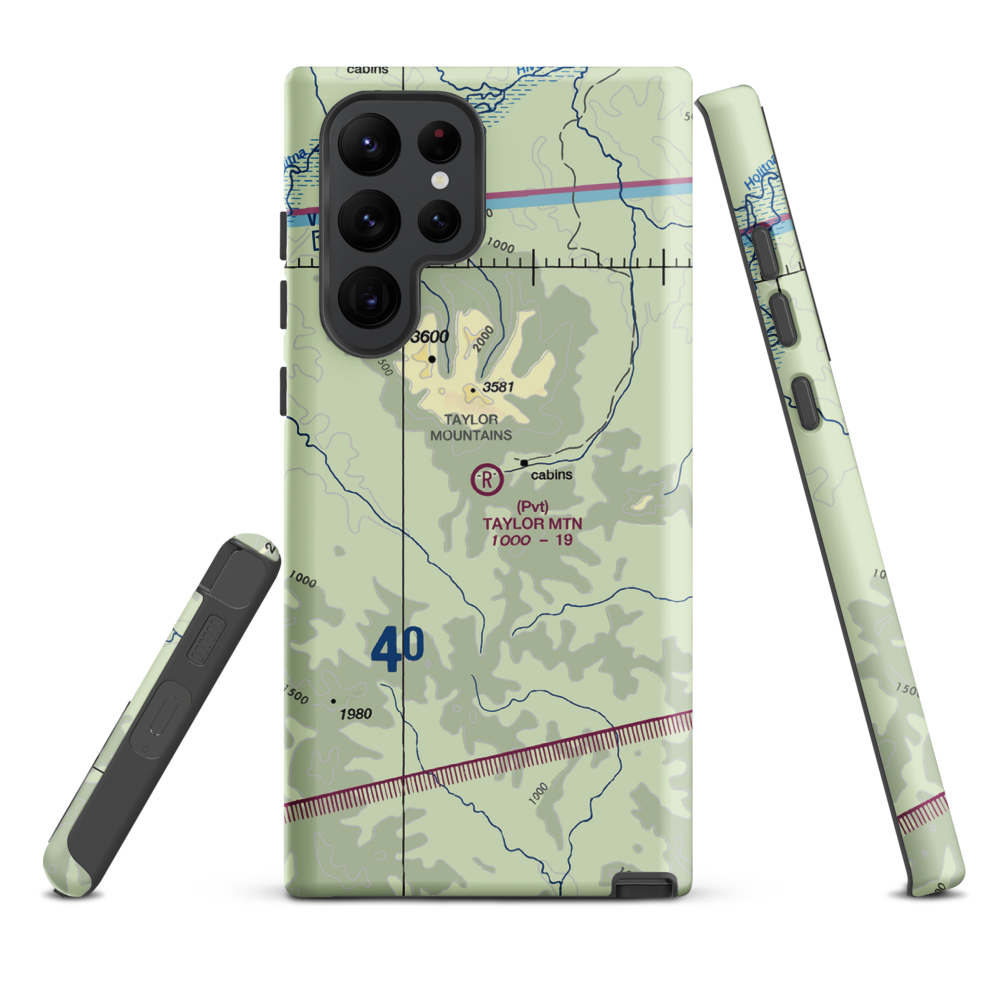 Taylor Mountain Airport (AK64) VFR Sectional Samsung Phone Case Samsung Galaxy S22 Ultra model shown