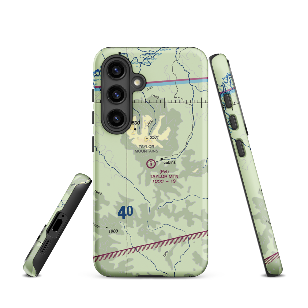 Taylor Mountain Airport (AK64) VFR Sectional Samsung Phone Case Samsung Galaxy S24 model shown