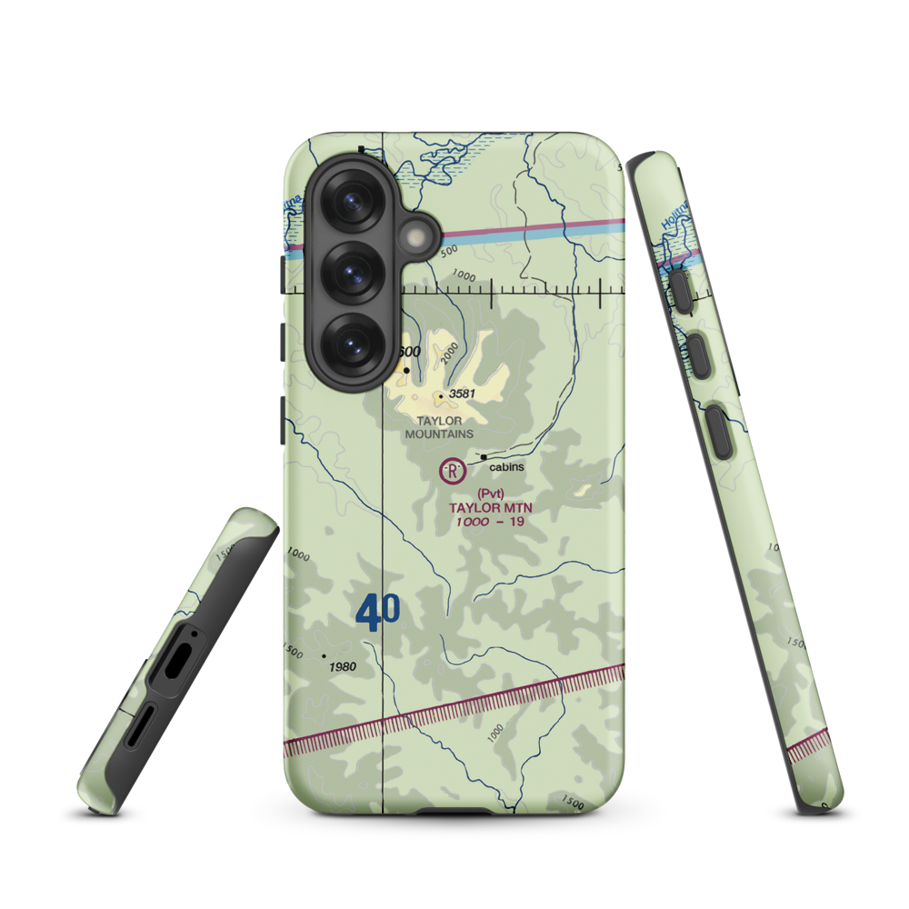 Taylor Mountain Airport (AK64) VFR Sectional Samsung Phone Case Samsung Galaxy S25 model shown