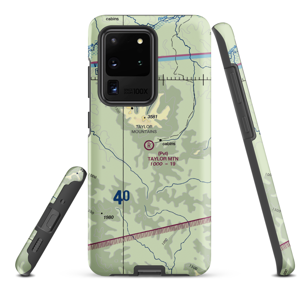 Taylor Mountain Airport (AK64) VFR Sectional Samsung Phone Case Samsung Galaxy S20 Ultra model shown
