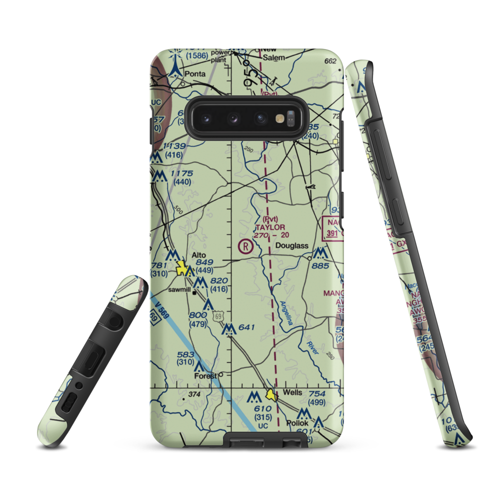 Taylor Ranch Airport (9TA8) VFR Sectional Samsung Phone Case Samsung Galaxy S10 Plus model shown