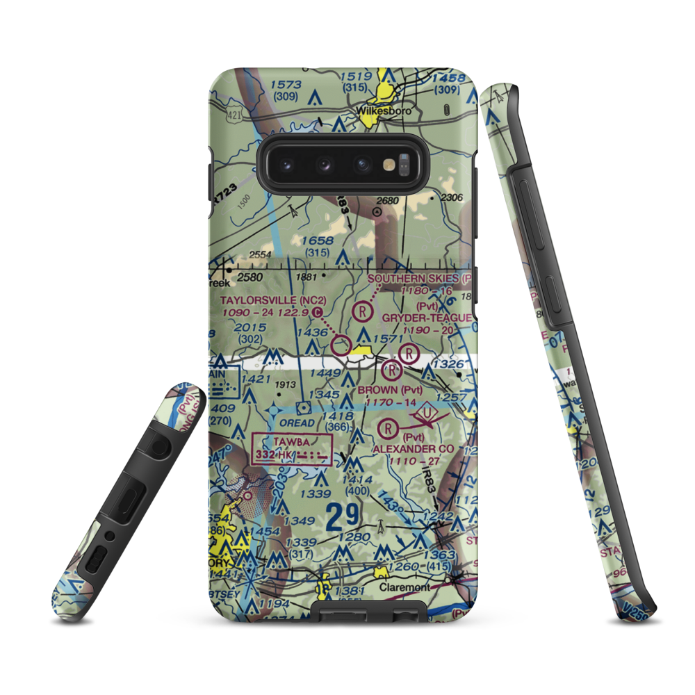 Taylorsville Airport (NC2) VFR Sectional Samsung Phone Case Samsung Galaxy S10 Plus model shown