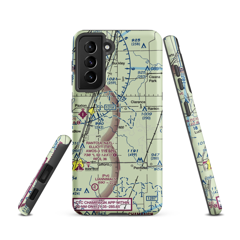 Ted's Place Airport (71IS) VFR Sectional Samsung Phone Case Samsung Galaxy S21 model shown