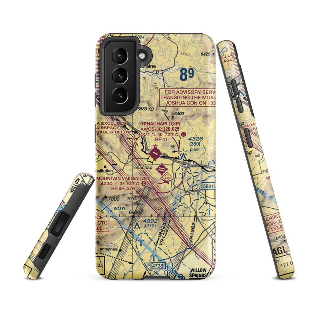 Tehachapi Municipal Airport (TSP) VFR Sectional Samsung Phone Case Samsung Galaxy S21 FE model shown