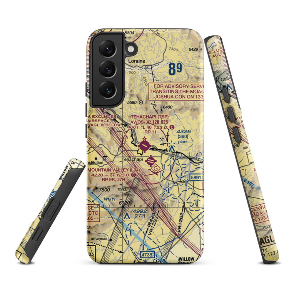 Tehachapi Municipal Airport (TSP) VFR Sectional Samsung Phone Case Samsung Galaxy S22 Plus model shown