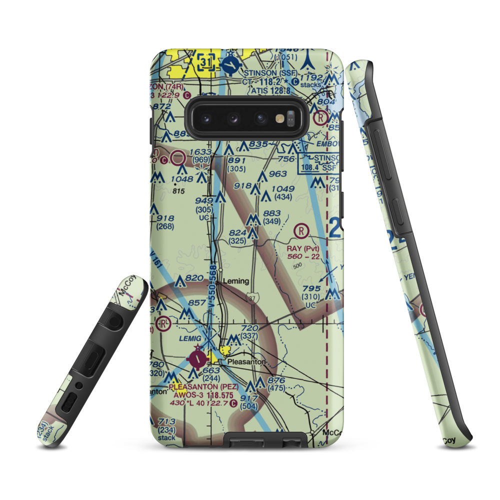 Ten Oaks Airport (US-0051) VFR Sectional Samsung Phone Case Samsung Galaxy S10e model shown