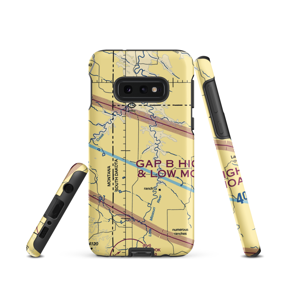 Tennant Ranch Airport (SD76) VFR Sectional Samsung Phone Case Samsung Galaxy S10e model shown