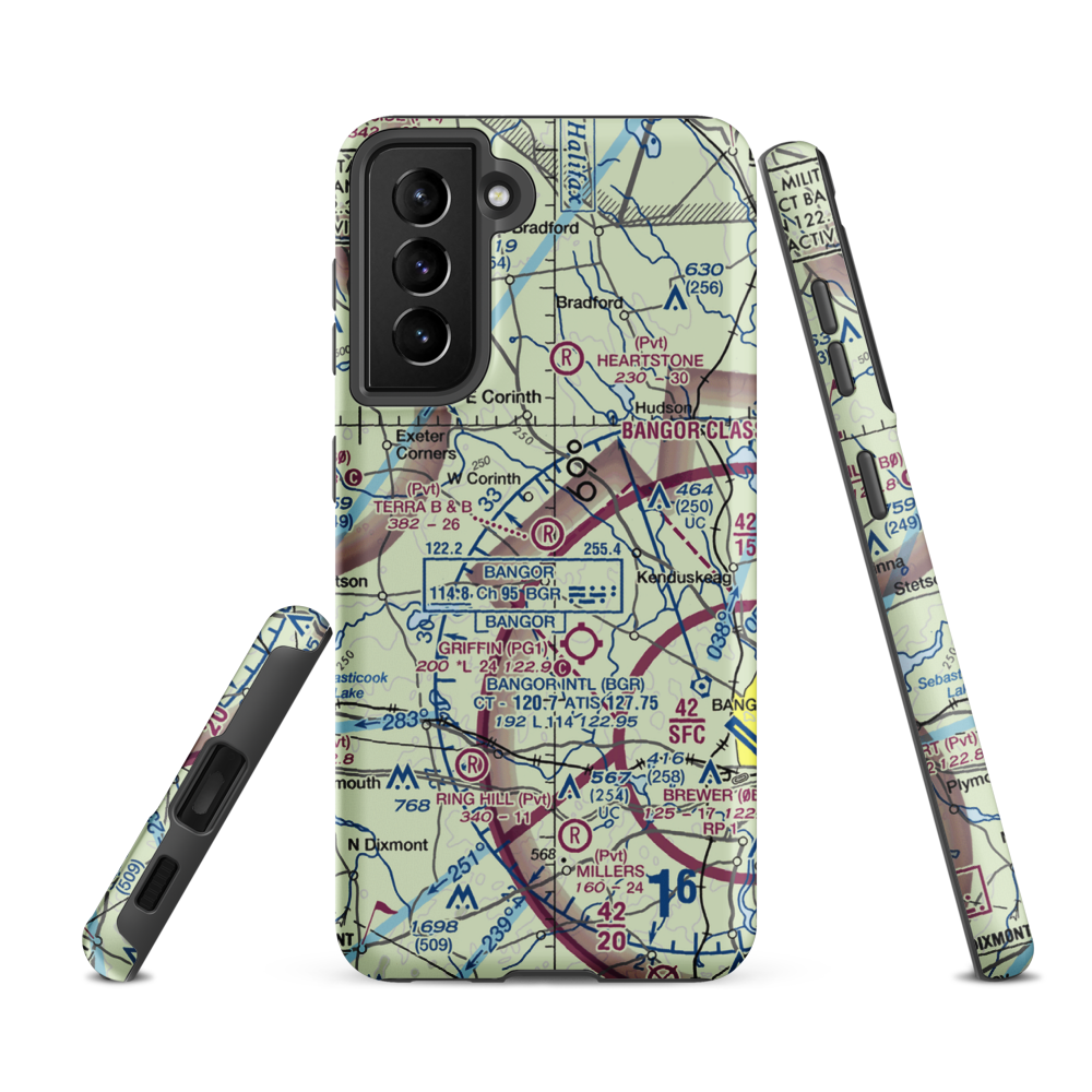 Terra B & B Airport (ME35) VFR Sectional Samsung Phone Case Samsung Galaxy S21 FE model shown