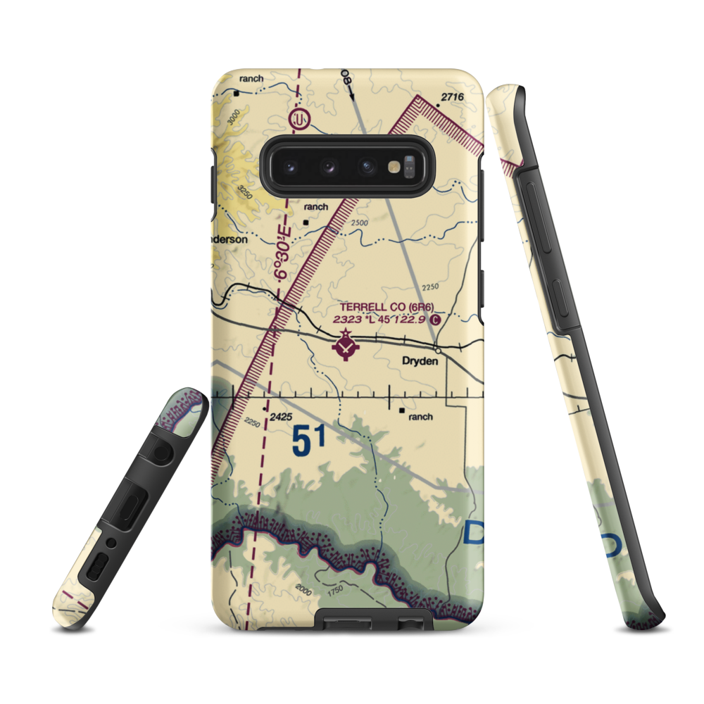 Terrell County Airport (6R6) VFR Sectional Samsung Phone Case Samsung Galaxy S10 Plus model shown