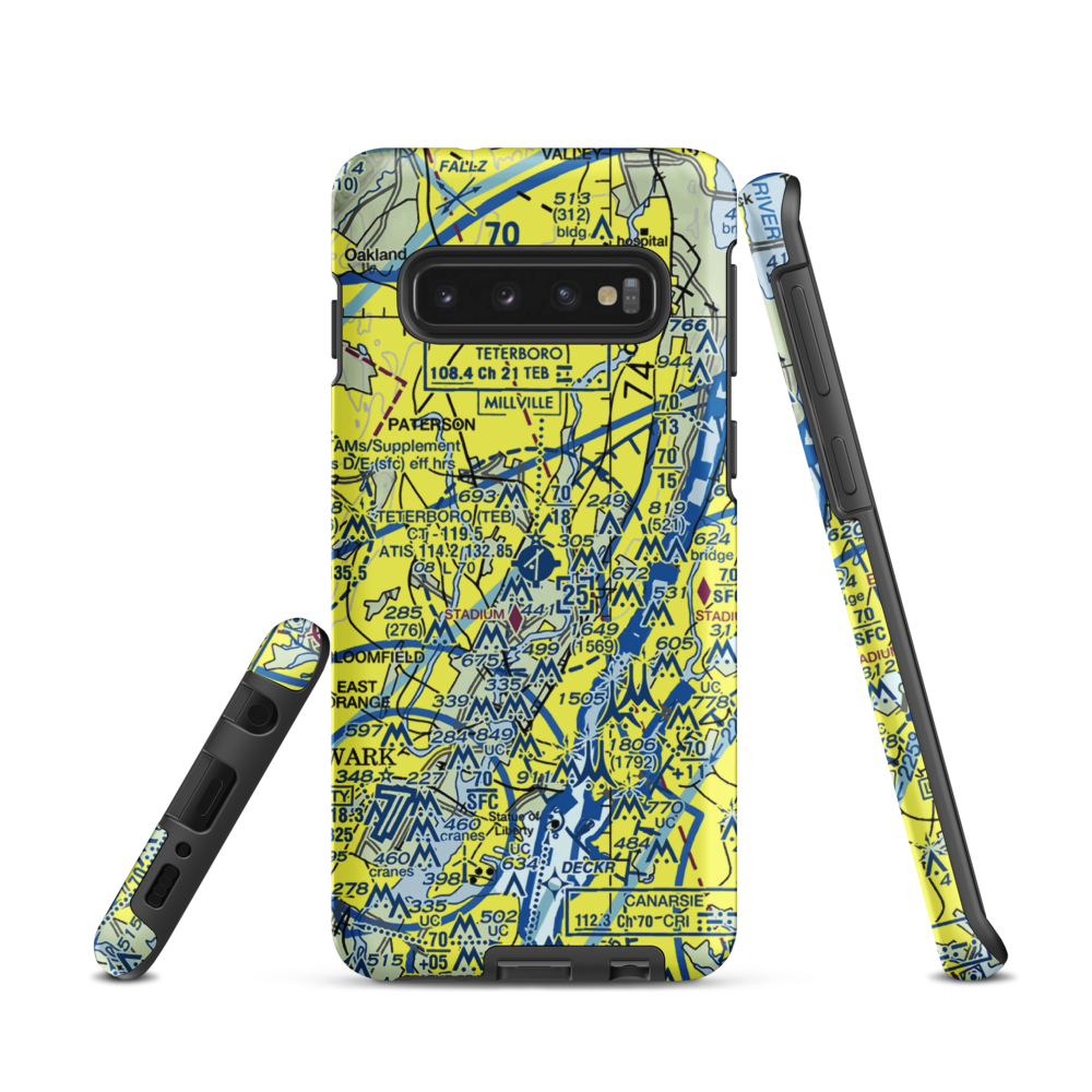 Teterboro Airport (TEB) VFR Sectional Samsung Phone Case Samsung Galaxy S10 model shown