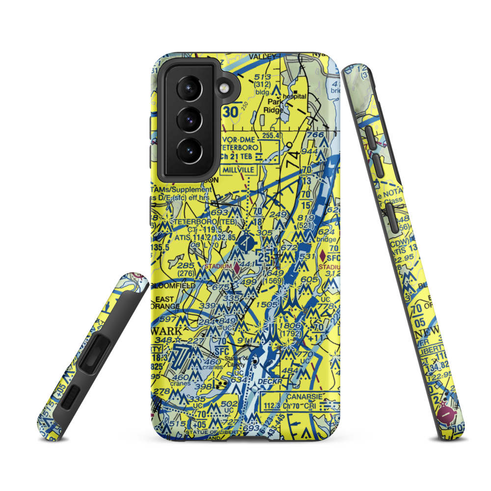 Teterboro Airport (TEB) VFR Sectional Samsung Phone Case Samsung Galaxy S21 FE model shown