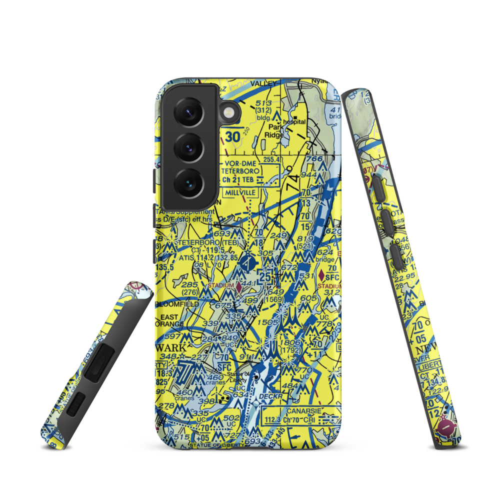 Teterboro Airport (TEB) VFR Sectional Samsung Phone Case Samsung Galaxy S22 model shown