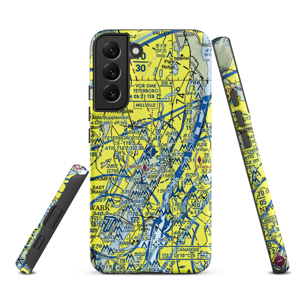 Teterboro Airport (TEB) VFR Sectional Samsung Phone Case Samsung Galaxy S22 Plus model shown