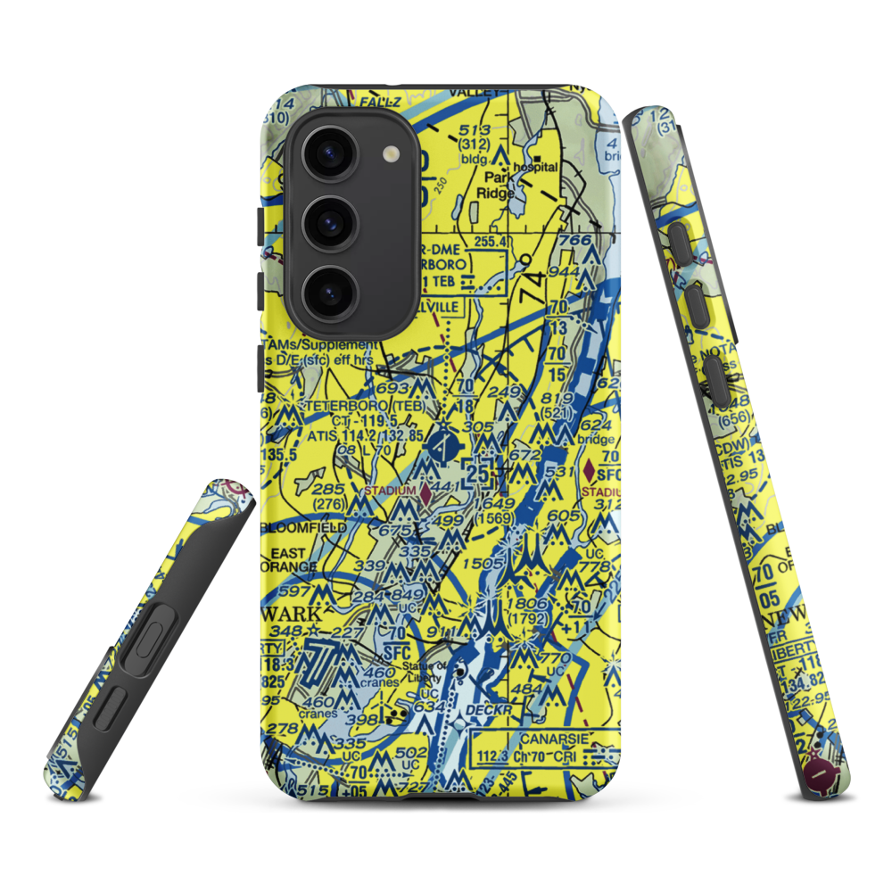 Teterboro Airport (TEB) VFR Sectional Samsung Phone Case Samsung Galaxy S23 Plus model shown