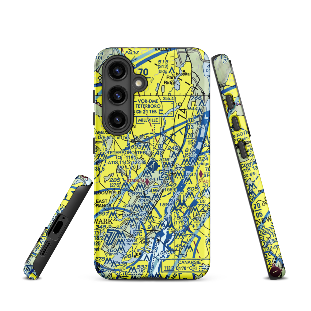 Teterboro Airport (TEB) VFR Sectional Samsung Phone Case Samsung Galaxy S24 model shown