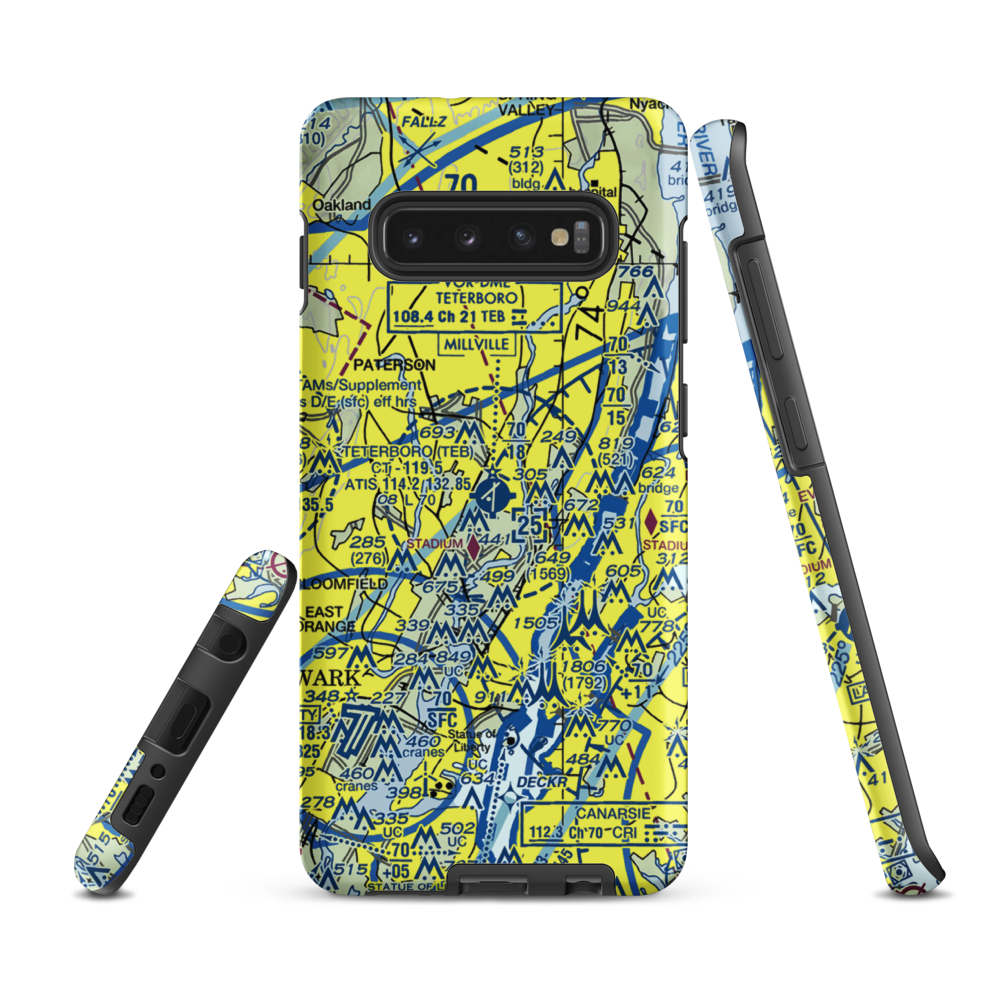 Teterboro Airport (TEB) VFR Sectional Samsung Phone Case Samsung Galaxy S10e model shown