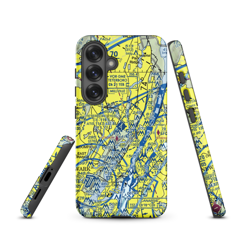 Teterboro Airport (TEB) VFR Sectional Samsung Phone Case Samsung Galaxy S25 model shown