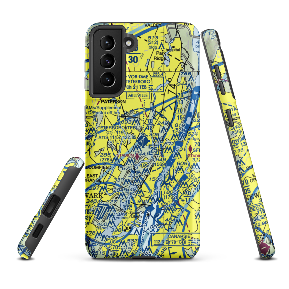 Teterboro Airport (TEB) VFR Sectional Samsung Phone Case Samsung Galaxy S21 Plus model shown