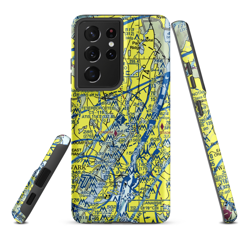 Teterboro Airport (TEB) VFR Sectional Samsung Phone Case Samsung Galaxy S21 Ultra model shown