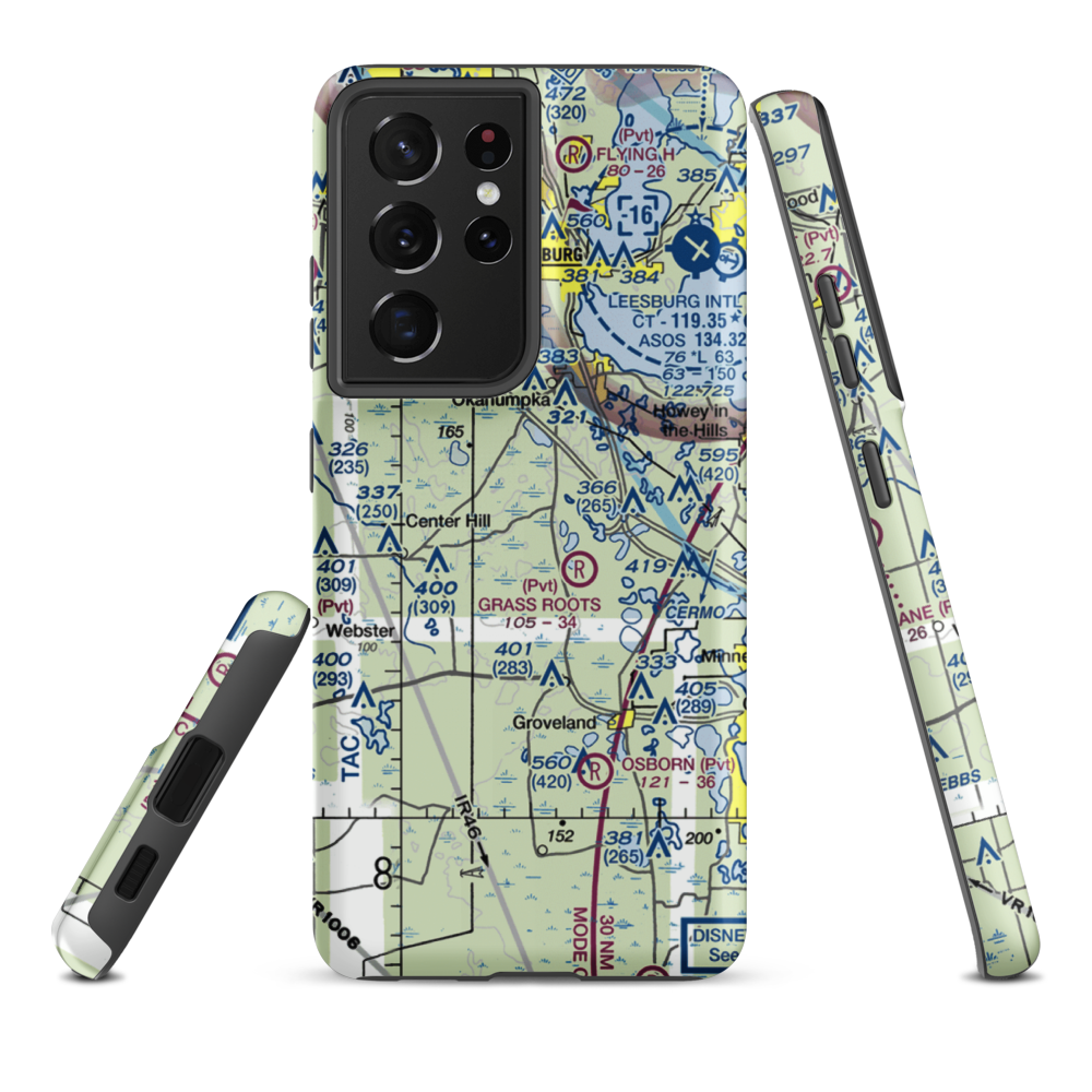 Tex Merritt Private Airstrip (51FD) VFR Sectional Samsung Phone Case Samsung Galaxy S21 Plus model shown