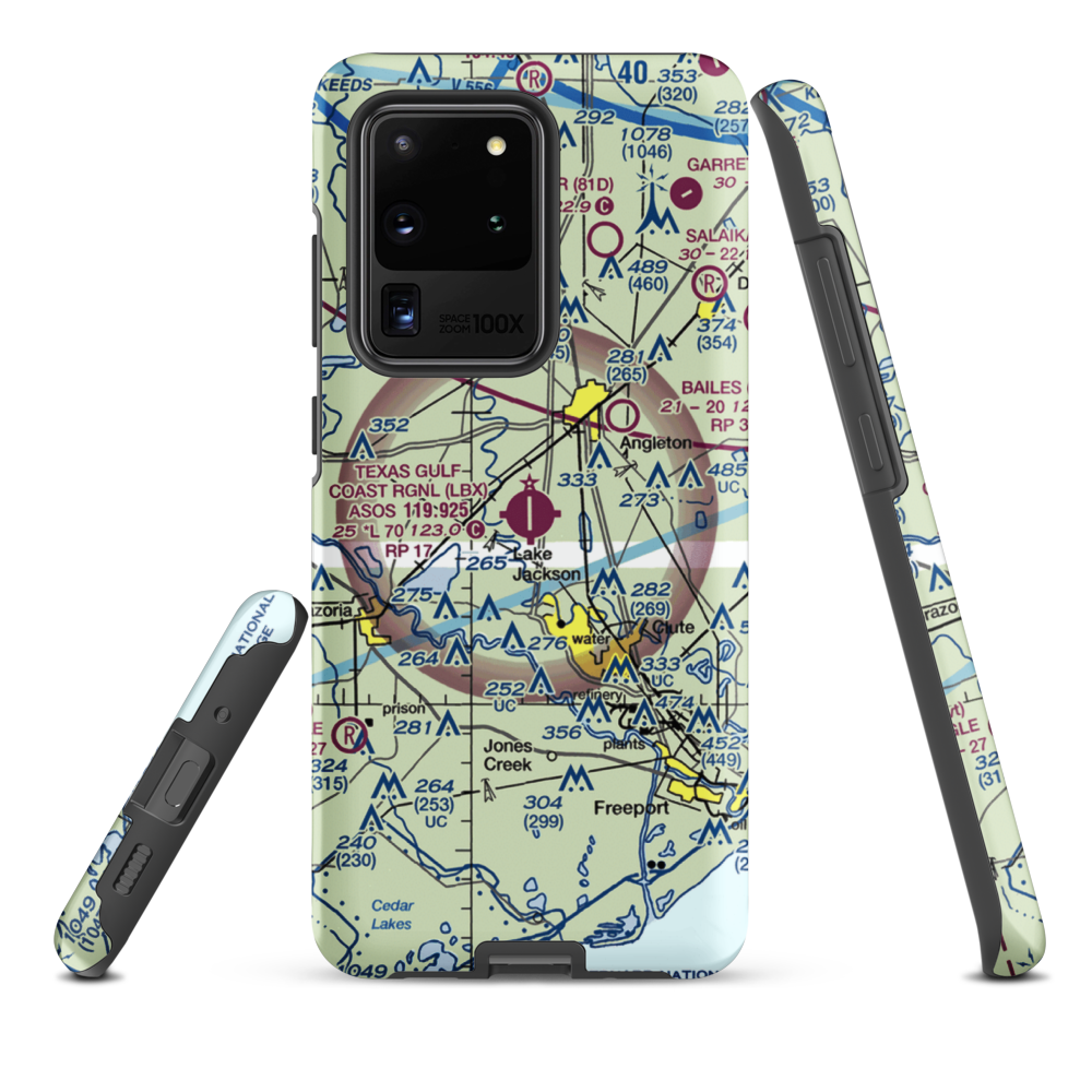Texas Gulf Coast Regional Airport (LBX) VFR Sectional Samsung Phone Case Samsung Galaxy S20 Ultra model shown